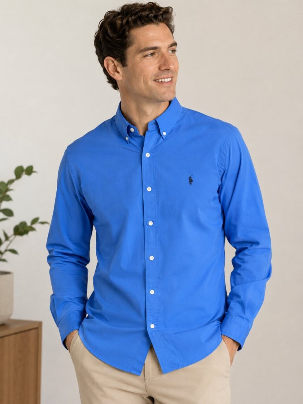 Polo Ralph Lauren Classic Fit Performance Twill Shirt Harbor Island Blue Medium